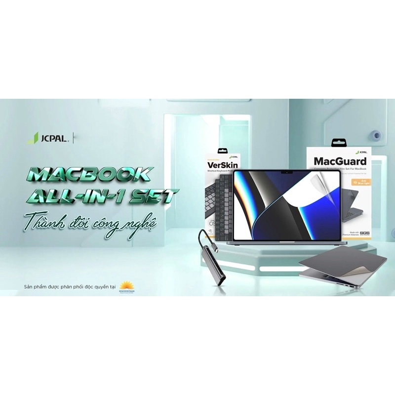 combo dán Jcpal all in one 3m Macbook Air m2/ dán màn chống choá và ánh sáng xanh tại Nguyễn Gia group