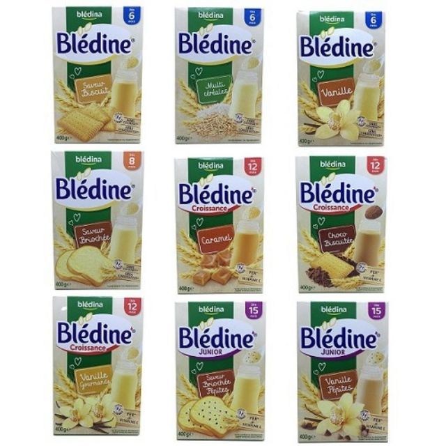 Bột lắc sữa Bledina 400g đủ vị cho bé từ 4m+