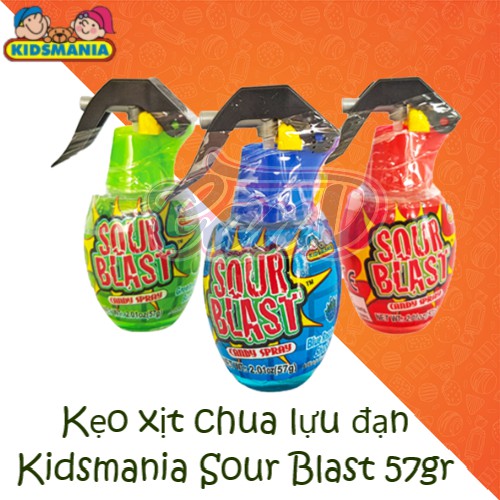 Kẹo xịt chua Kidsmania Sour Blast 57gr (Màu ngẫu nhiên)