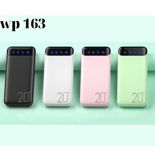 Sạc Dự Phòng Chính Hãng WK 161/163,10000mAh-20000mAh, Màn Hình LED Hiển Thị % Pin (Bảo Hành 12 Tháng)