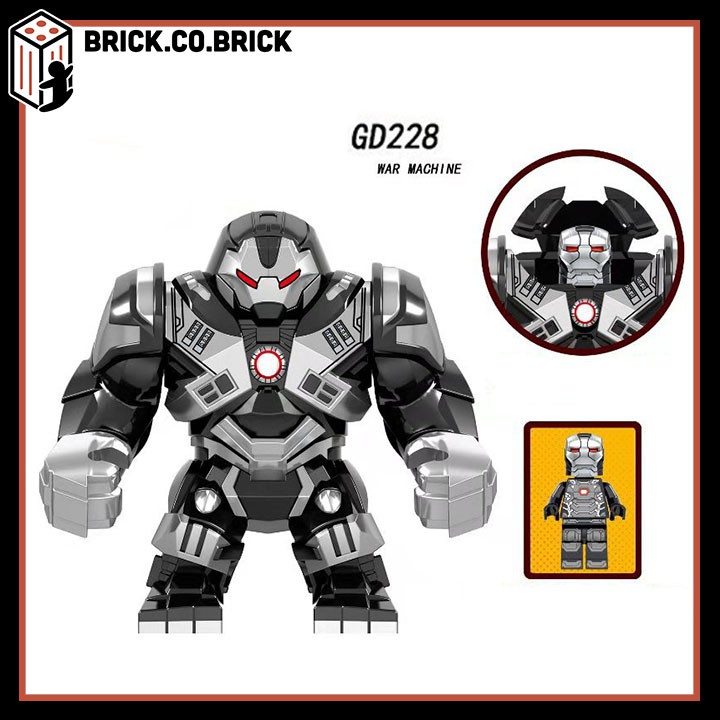 GD225-228 - Đồ chơi lắp ráp minifigure nhân vật lego siêu anh hùng marvels mcu hulk buster và war machine.