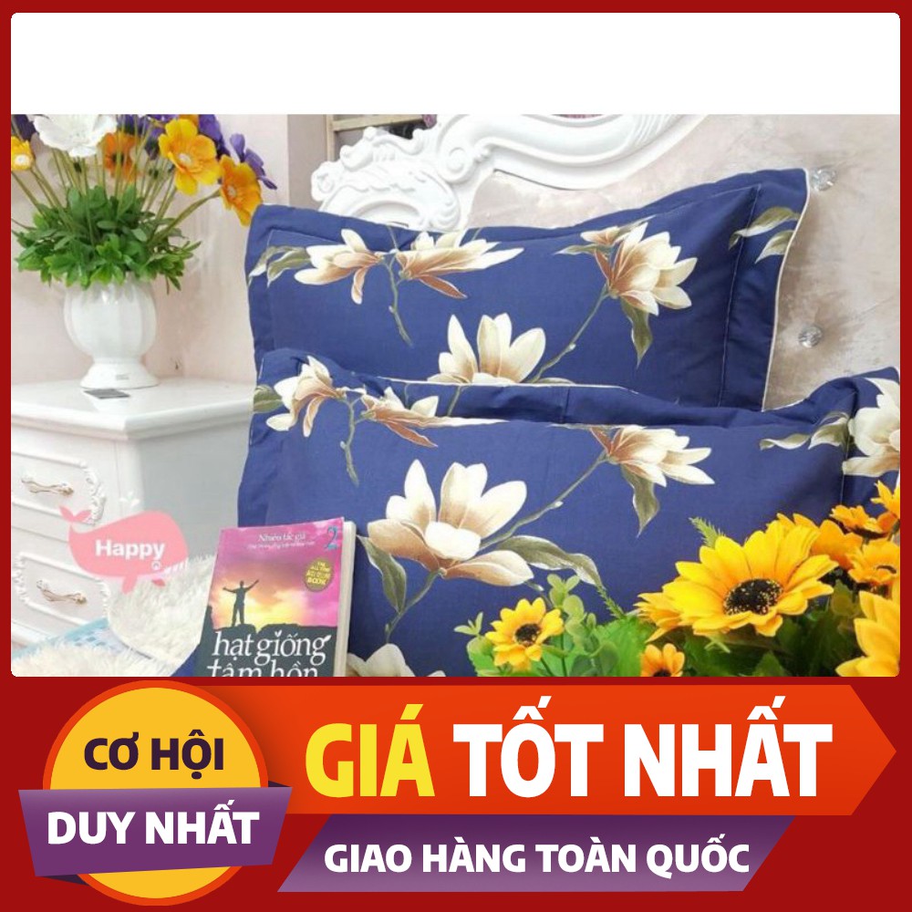 Đôi vỏ gối đầu cotton Hàn Quốc loại dày đẹp có lót bông - kích thước 45cmx65cm