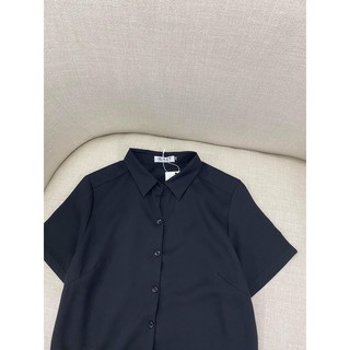Áo sơ mi tay ngắn màu đen short basic shirt Maxy Workshop