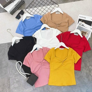 Com bo 3 áo phông kiểu croptop basic dễ mặc - cún shop