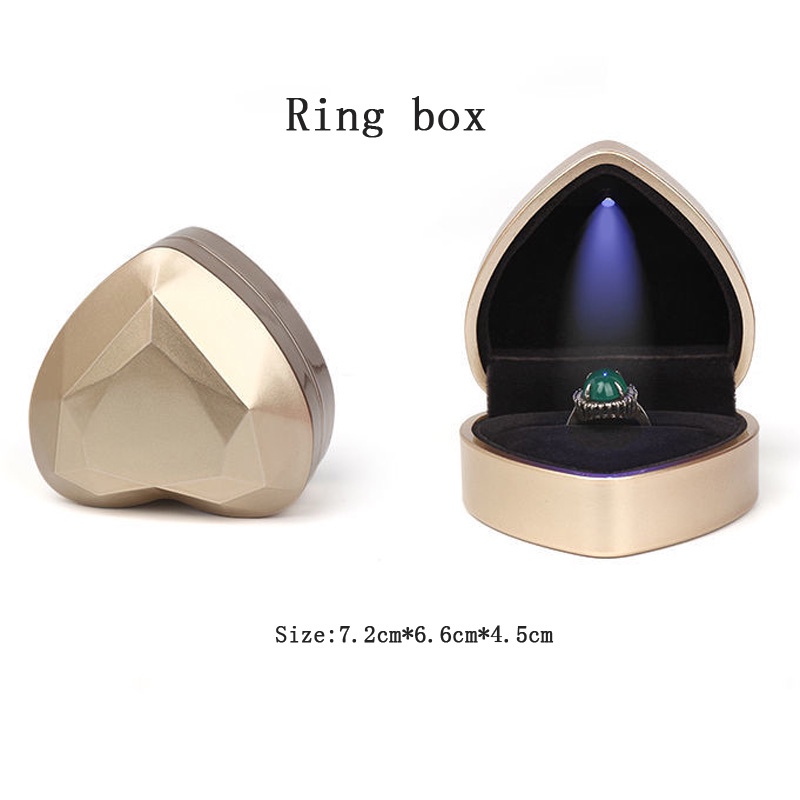 Hộp đựng trang sức hình trái tim có đèn led sáng tạo