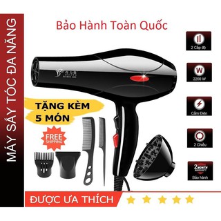 Máy Sấy Tóc 2 Chiều Deliya 8018 Công Suất Lớn 2200w Dễ Dàng Tạo Kiểu Tặng Bộ Phụ Kiện 5 Món
