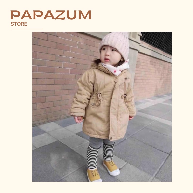 Áo khoác Parka chất kaki lót lông siêu dày siêu ấm hàng xuất khẩu cho cả bé trai gái thời trang trẻ em PAPAMU TQ55252G