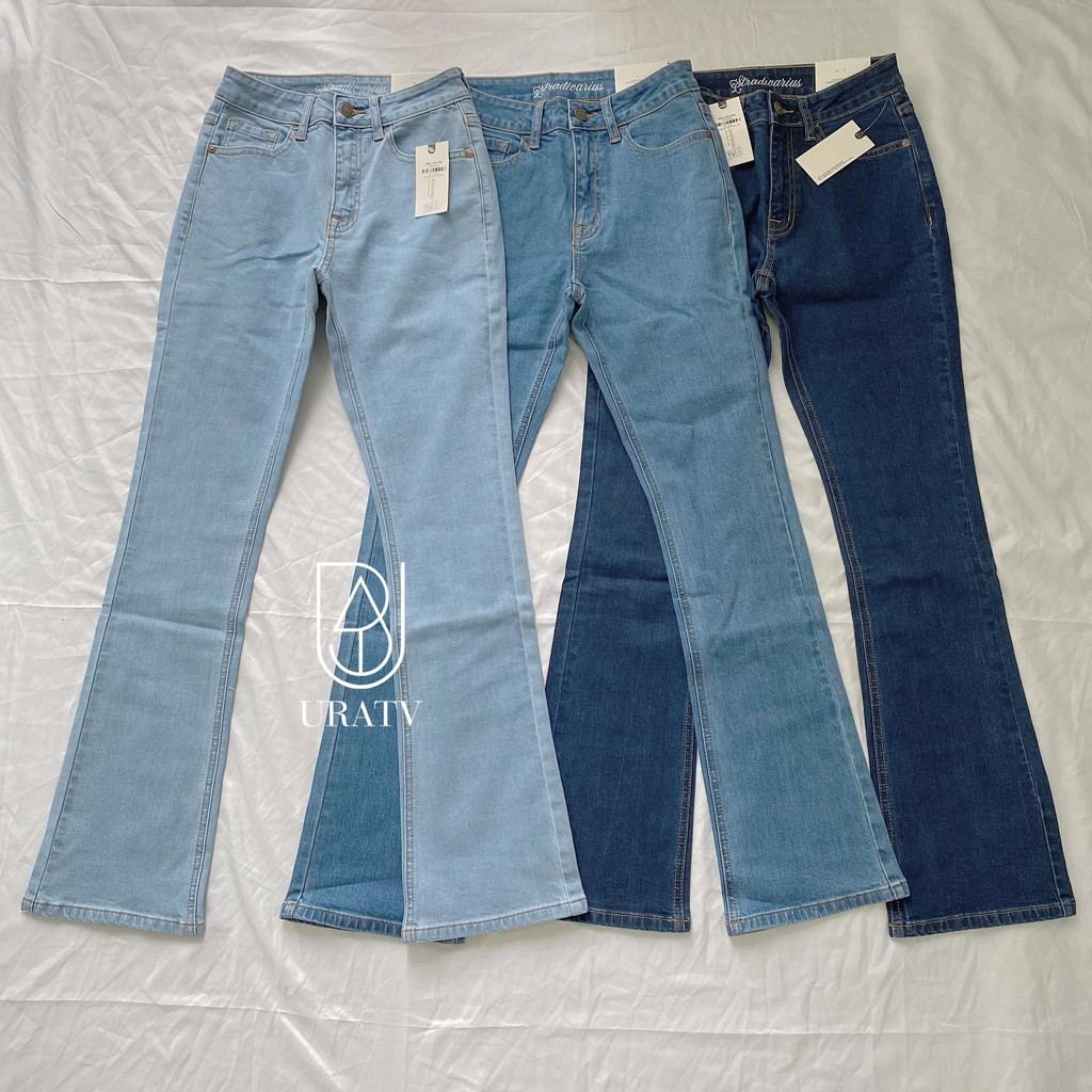 [FREESHIP - ẢNH THẬT] Quần LOE DÀI Jean co giãn trơn STRADl