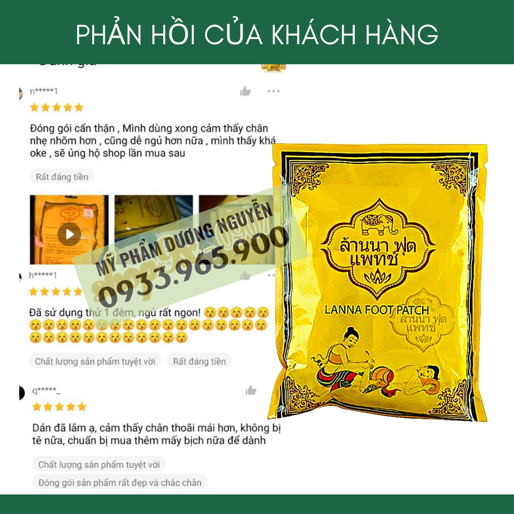 10 Miếng Dán Chân Thải Độc Detox Lanna Foot Patch