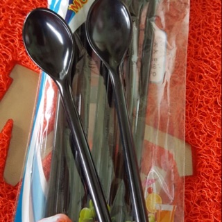 Combo 10 muỗng nhựa đen khuấy cafe(hàng dày)