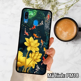 Ốp điện thoại Samsung A20/A30 chất liệu KÍNH tráng gương in hình hoa sen phong thủy ,ốp lưng bền đẹp