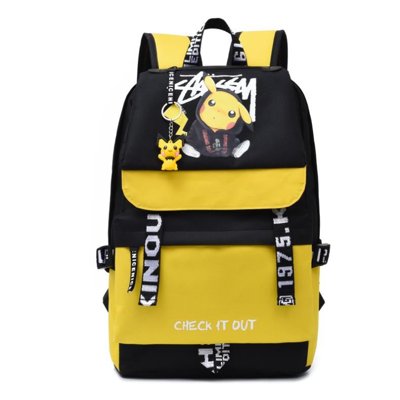 ☑♘℗Xu hướng thời trang nam đi học Pikachu phiên bản Hàn Quốc dành cho sinh THCS, THPT và tiểu Balo nữ ba lô dung tích l