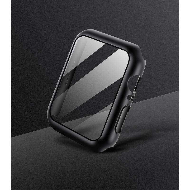 Ốp Bảo Vệ Bằng PC Cứng + Kính Cường Lực Dành Cho Apple Watch 8 7 45mm 41mm iwatch7 Series 7 6 5 4 3 2 41mm 45mm 44mm 40mm