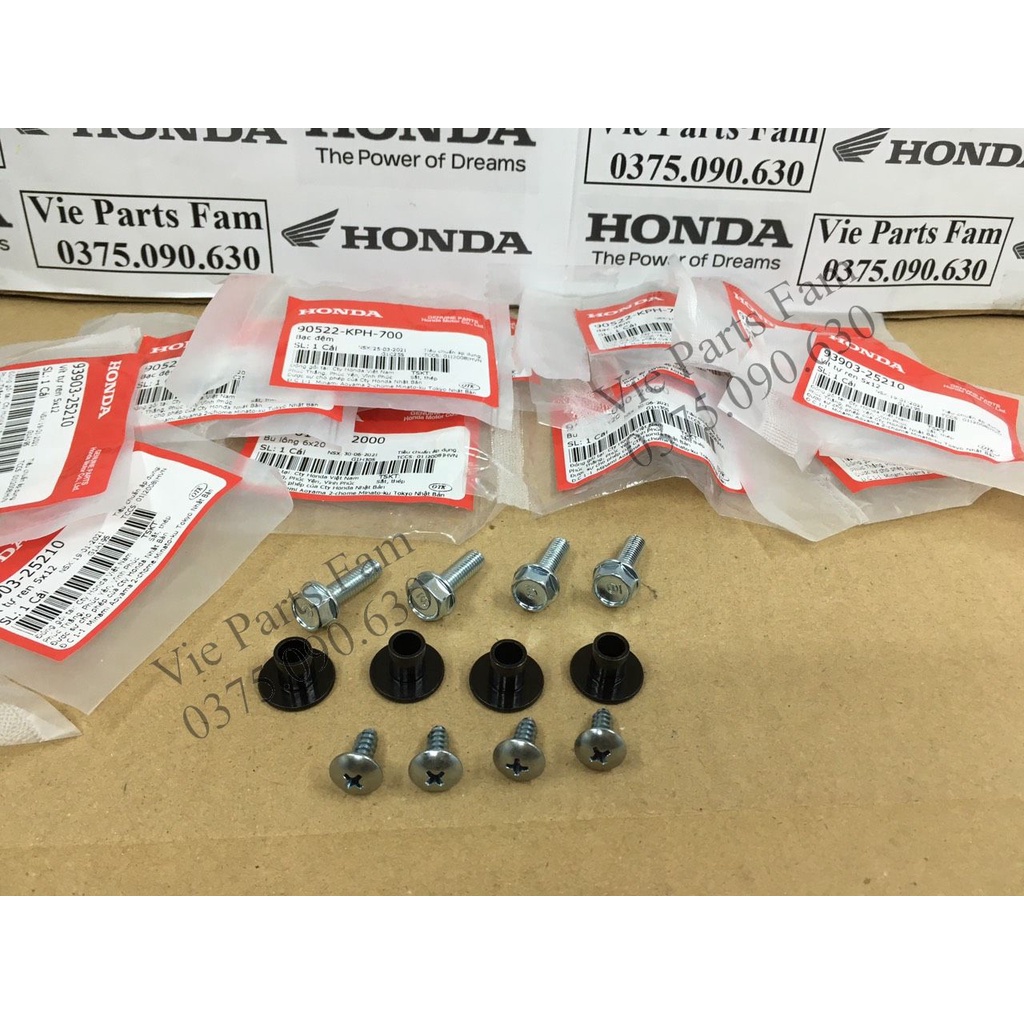 Bộ ốc bắt dè chắn bùn sau đuôi biển số Winner đời đầu, Winner V1 - Hàng chính hãng Honda