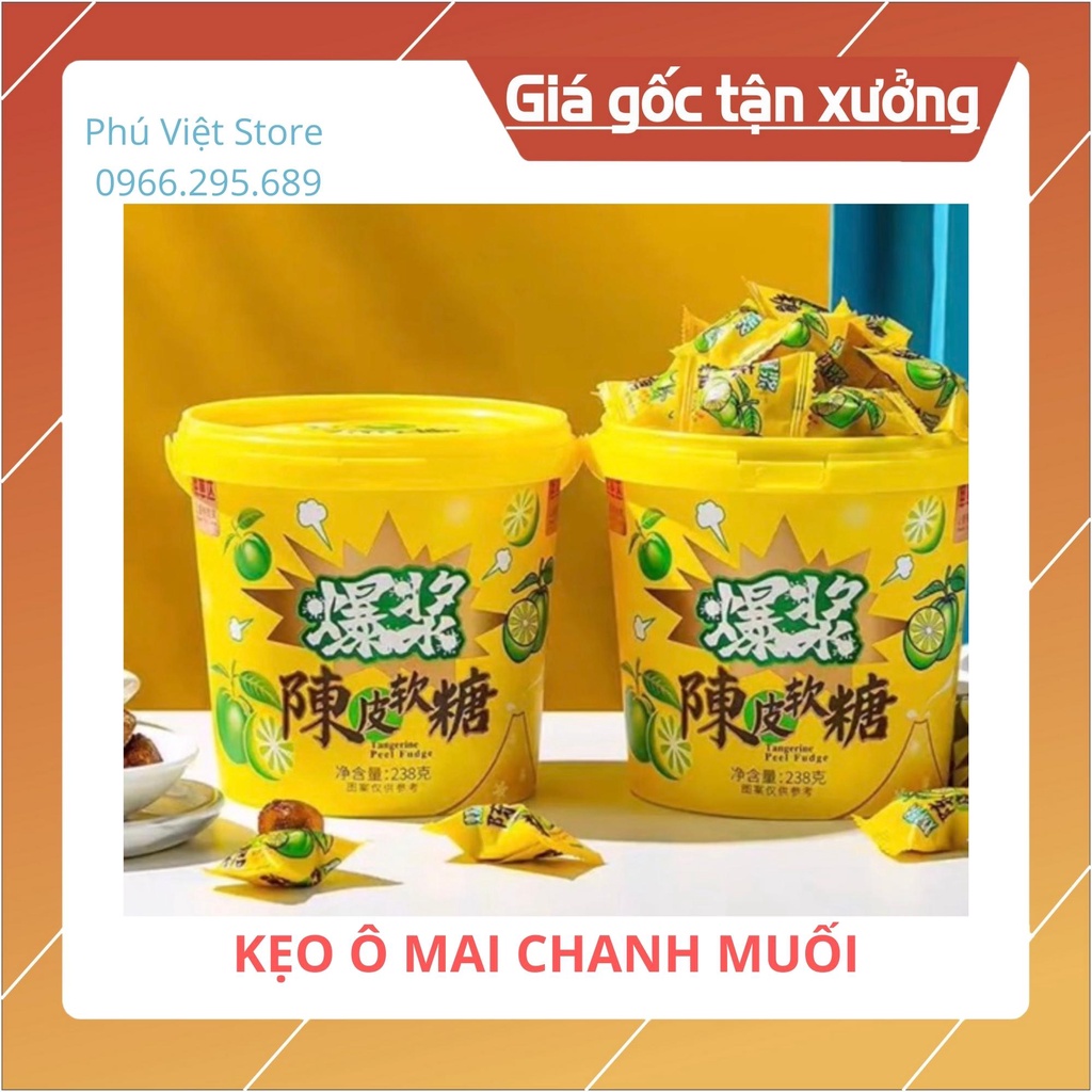 Xô Kẹo Ô Mai Xí Muội Chanh Muối Nhân Chảy 238g Hot Tiktok