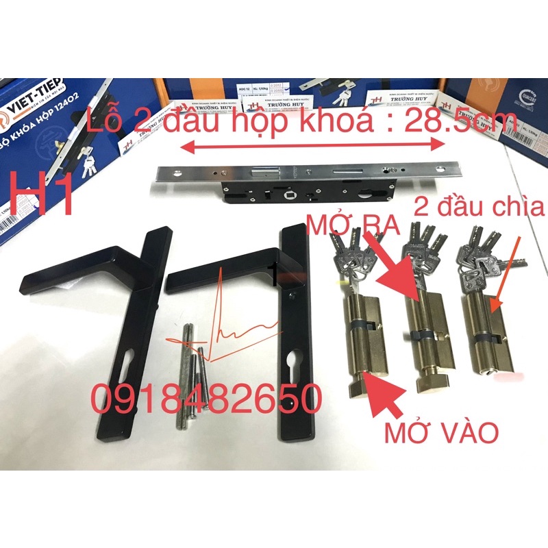 Mới Khoá cửa tay gạt Việt Tiệp 012402 dùng cho cử Xingfa thay thế khoá Kimlong - Bảo hành 2 năm