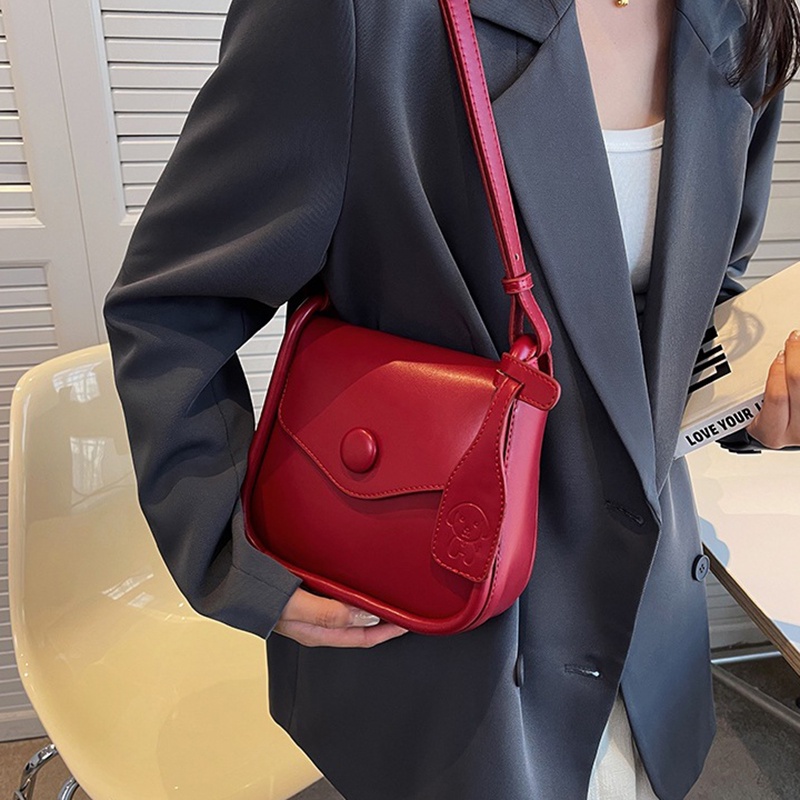 Túi đeo chéo IELGY hình vuông nhỏ màu trơn tùy chỉnh phong cách Hàn Quốc cổ điển thời trang dành cho nữ