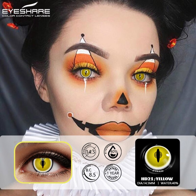 EYESHARE [Hàng mới về] Cặp kính áp tròng mềm nhiều màu sắc dùng hóa trang halloween
