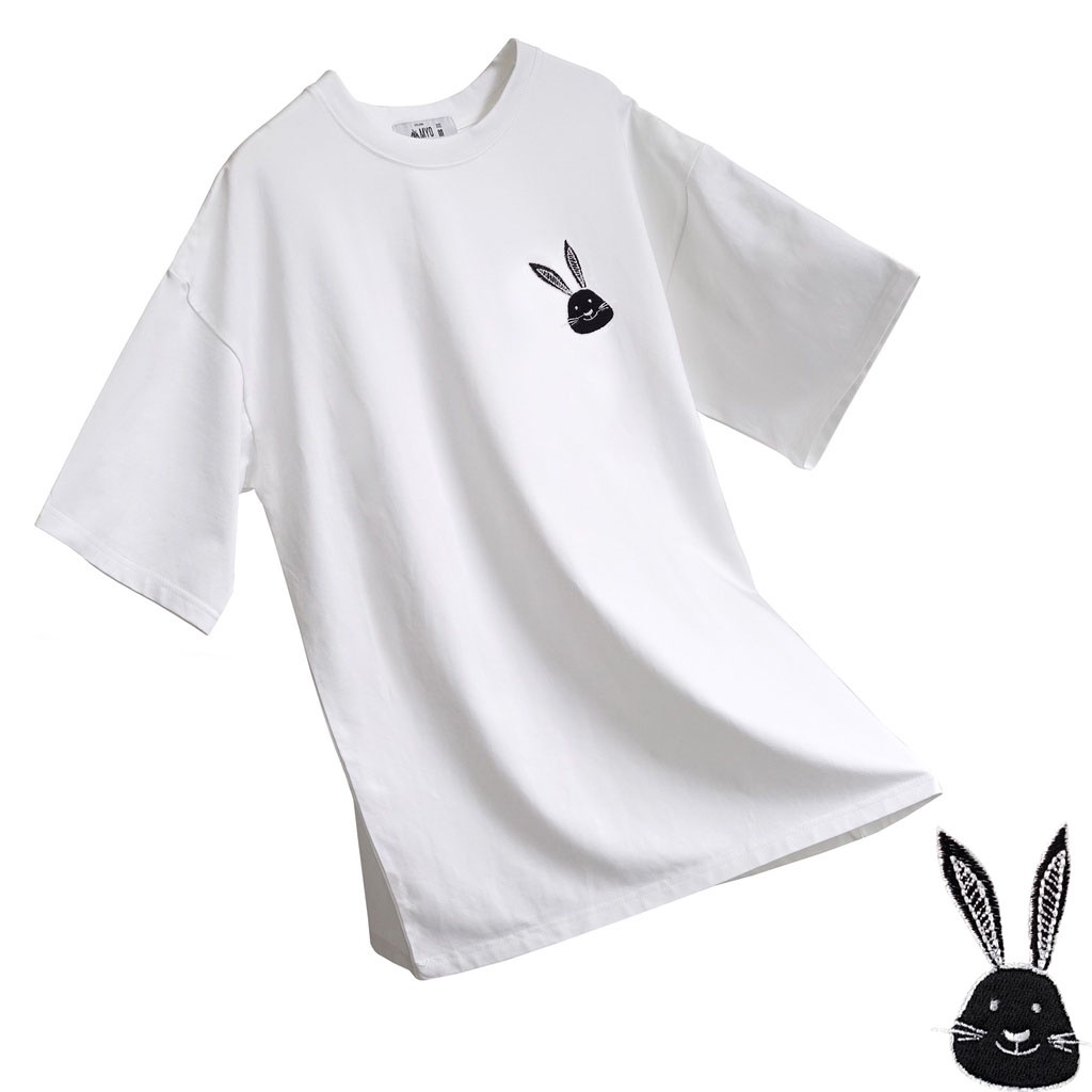 Áo Thun Tay Lỡ MYO Thêu Hình Thỏ