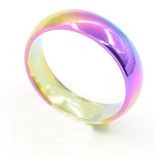 Nhẫn titanium thiết kế hình cầu vồng thời trang cực kì sáng tạo