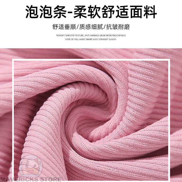Quần Lụa Lạnh Mỏng Ống Rộng Lưng Cao Thời Trang Mùa Hè Phong Cách Hàn Quốc Dành Cho Nữ
