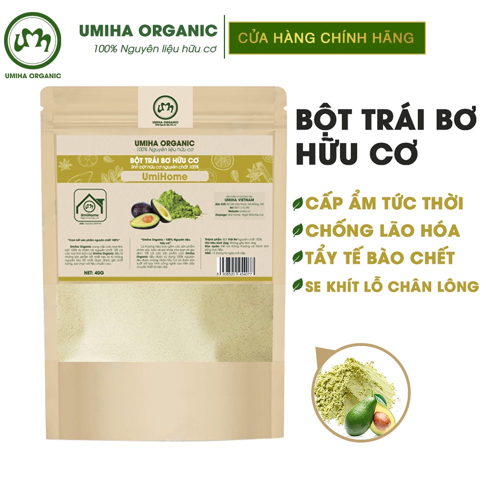 Bột Trái Bơ làm đẹp hữu cơ UMIHA nguyên chất 40G | Avocado Powder 100% Organic