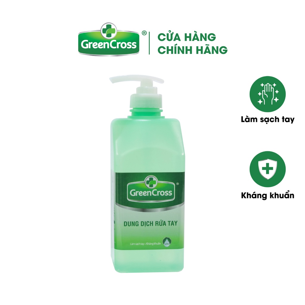 Nước Rửa Tay Sát Khuẩn Green Cross Chai 500ml - Hương Trà Xanh