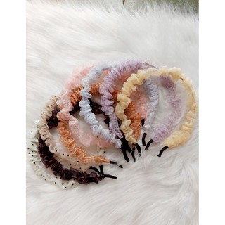 _ảnh thật_Cài Tóc Bờm Tóc Voan Vải Scrunchies Nhúng Hot Trend 🎀