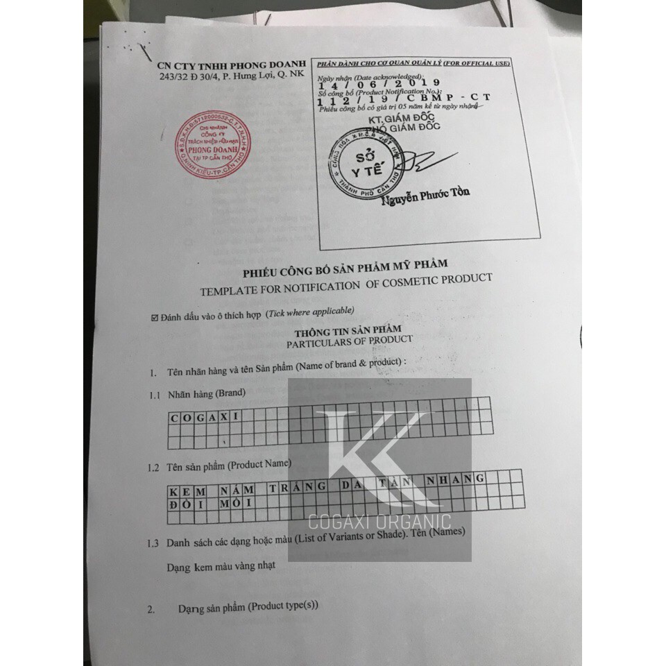 Kem COGAXI 10G 5 dòng vàng