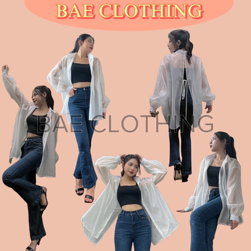 ÁO SƠMI TAY DÀI WINNIE SHIRT thiết kế mặc 2 kiểu có thể làm áo khoác chất vải xô xốp thoáng mát style ullzang hàn quốc