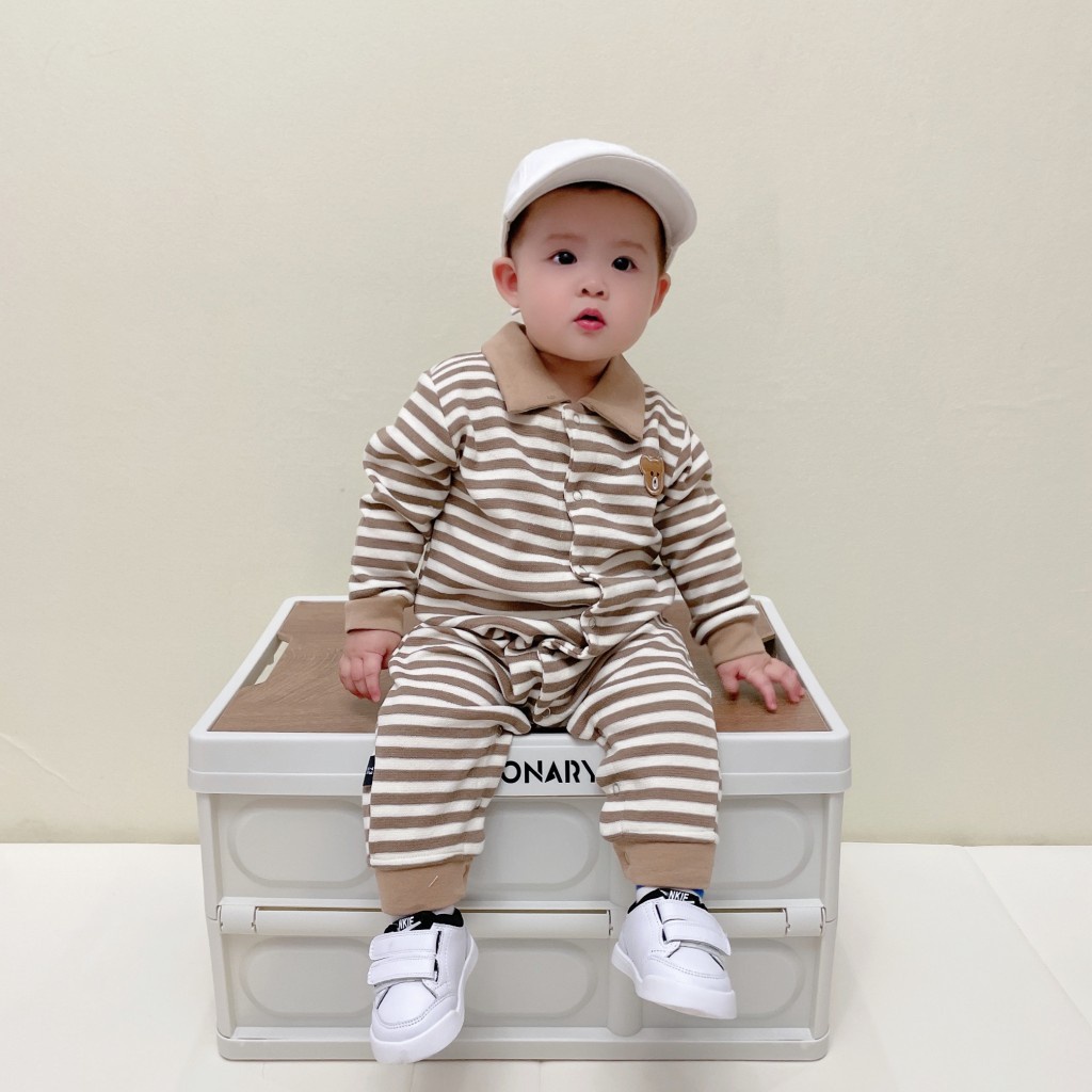 Áo Liền Quần Tay Dài Dành Cho Bé Trai Gái Sơ Sinh Từ 0-24 Tháng Tuổi