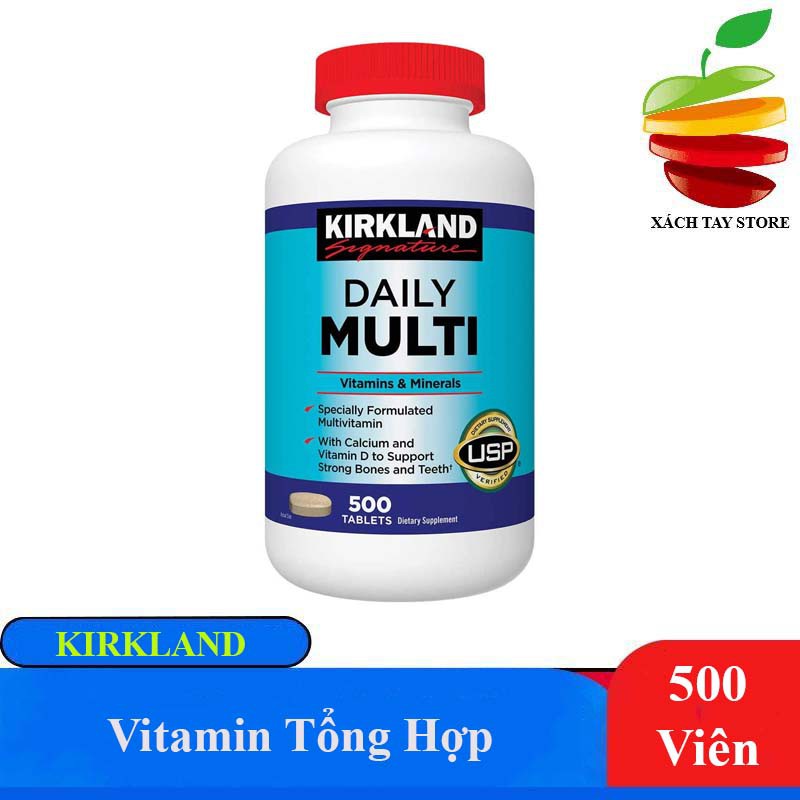 Viên Bổ Sung Vitamin Tổng Hợp và Khoáng Chất Daily MULTI Kirkland - 500 viên của Mỹ