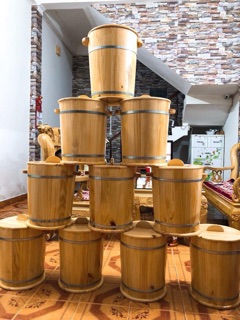 Thùng gỗ đựng gạo