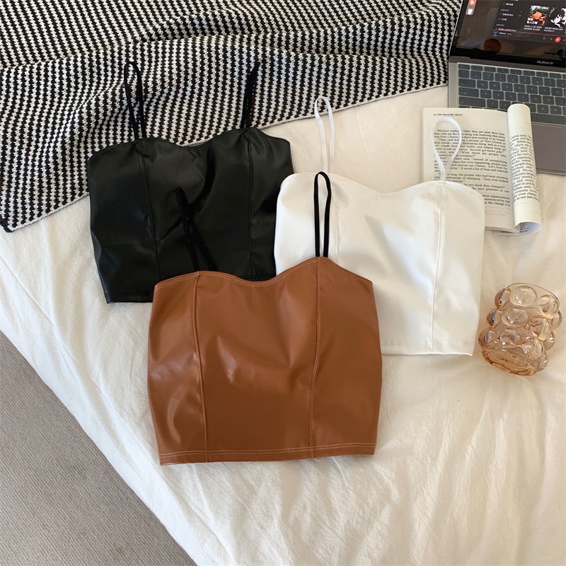 Áo Khoác Da PU Sát Nách Dáng Ôm Kiểu Hàn Quốc Thời Trang Thu Đông Cho Nữ