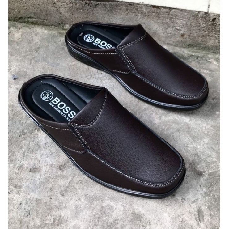 Giày không gót nam phom đẹp, mẩu mới, da mềm, mang êm chân..mã SP18..màu nâu..đế khâu sẵn rất chắc chắn