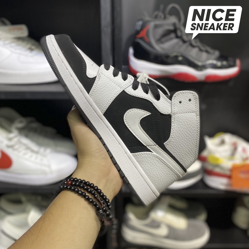 Giày Jordan 1 Mid White Black  - Phiên bản 1:1 chuẩn | Nice Sneaker