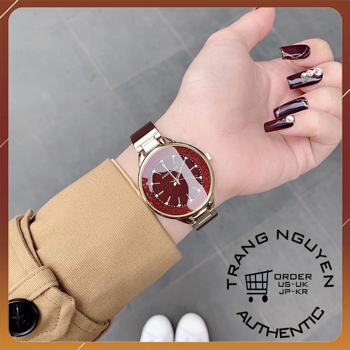 Đồng hồ nữ AK AK/1408 Đồng hồ nữ dây mặt đá sang trọng Đường kính 36mm AUTHENTIC