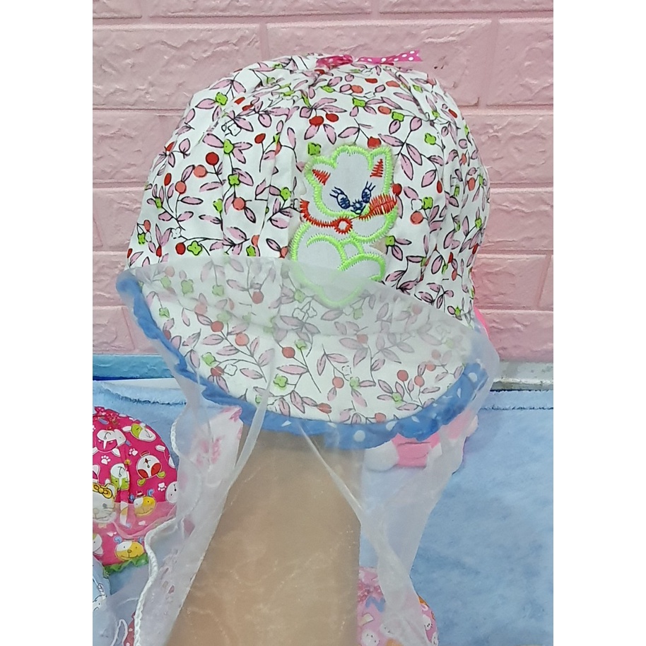 Mũ kèm khăn voan bé gái sơ sinh mẫu công chúa