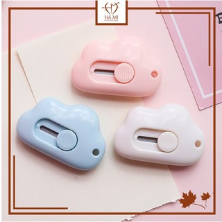 Dao rọc giấy mini hình đám mây, hình cong đáng yêu bỏ túi tiện lợi phù hợp làm văn phòng phẩm Hà Mi Handmade