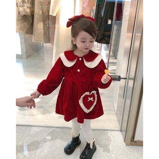 Váy nhung đỏ kèm túi xinh Hb kids cho bé gái