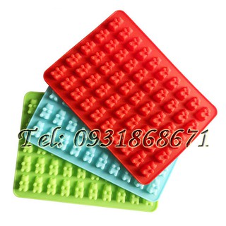 Khuôn silicon làm kẹo dẻo vĩ 50 hình gấu con – Mã số 349