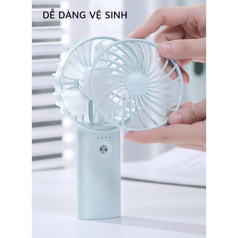 Quạt sạc tích điện cầm tay mini có thể để bàn hiệu Yoobao F3 pin 3000 mAh