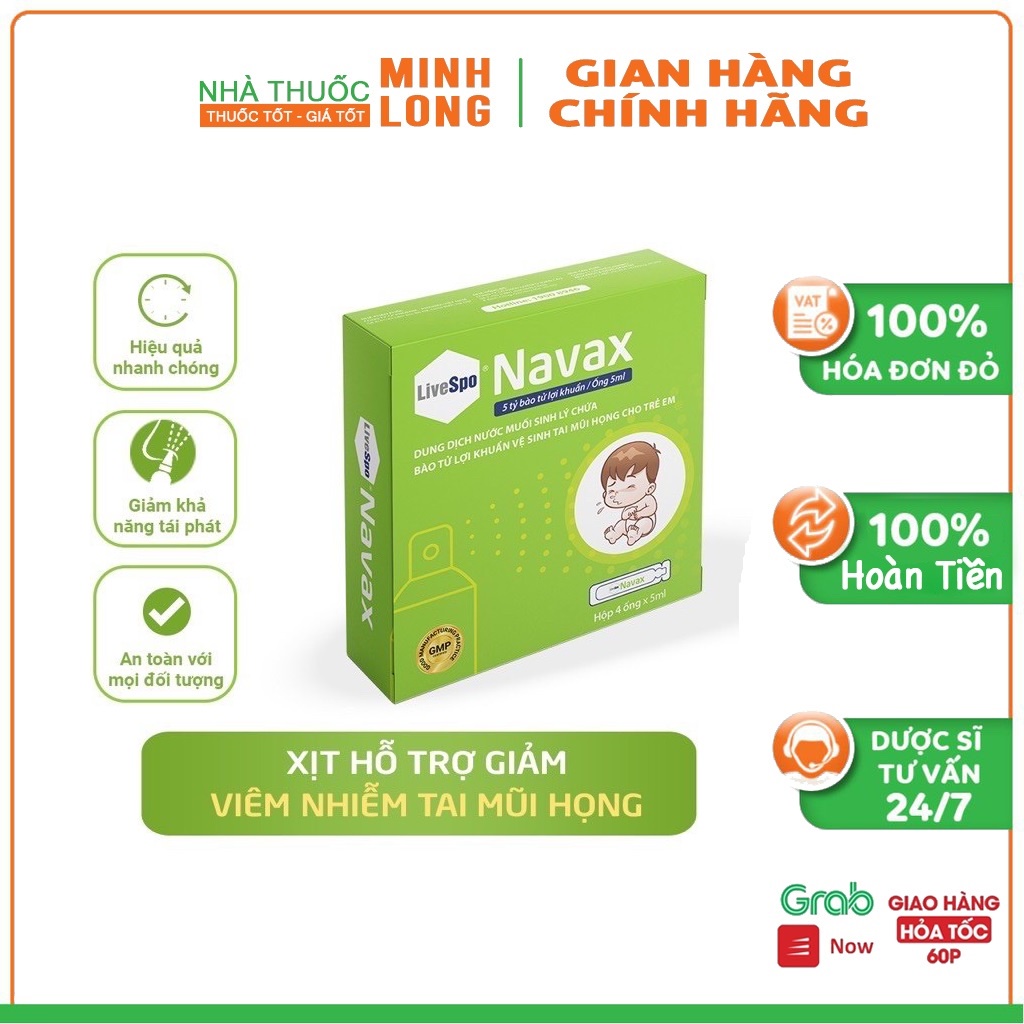 Livespo Navax - Xịt bào tử lợi khuẩn giúp tăng đề kháng đường hô hấp cho