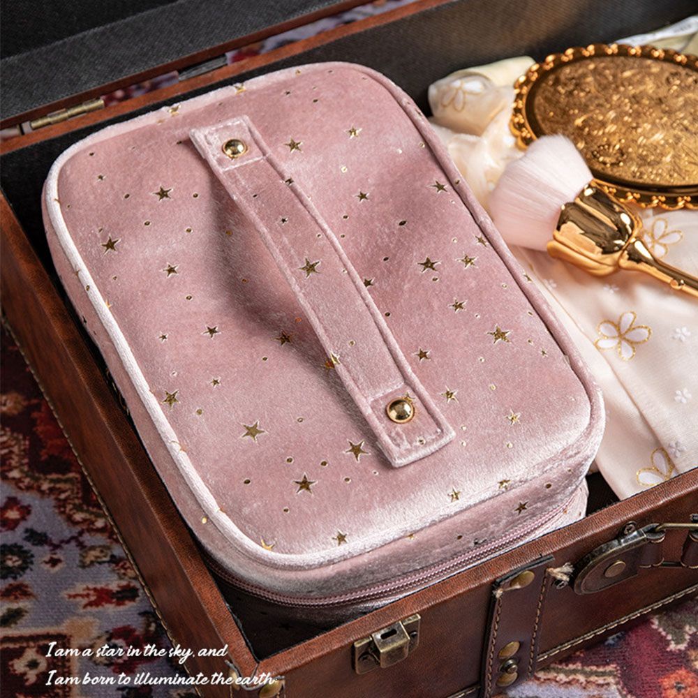 Túi đựng đồ trang điểm bằng vải nhung mềm sức chứa lớn đa năng mang đi du lịch tiện lợi