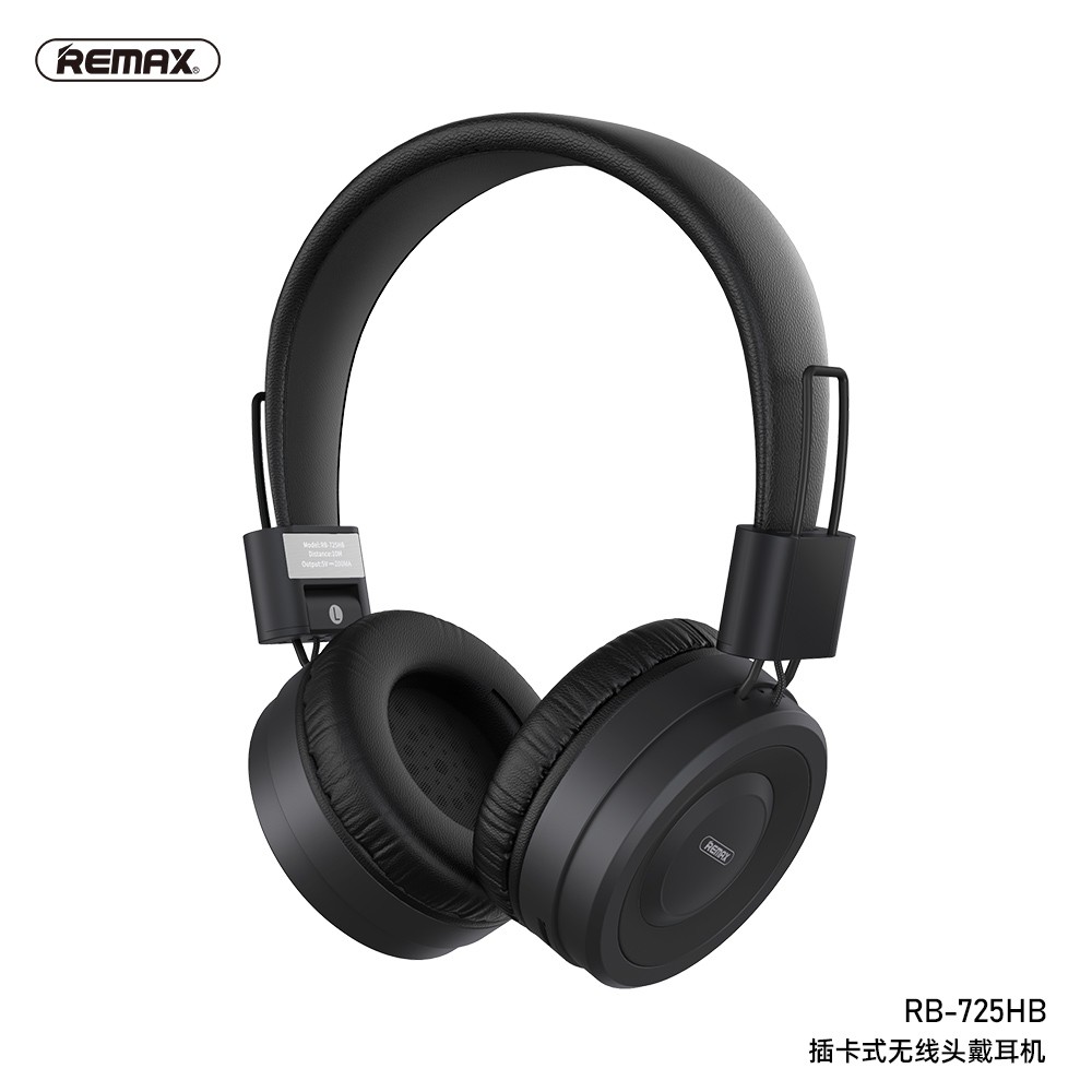 [Mã 267ELSALE hoàn 7% đơn 300K] Tai nghe Bluetooth chụp tai Remax RB-725HB v5.0 hỗ trợ thẻ nhớ (Đen,xanh lá,hồng,xám)