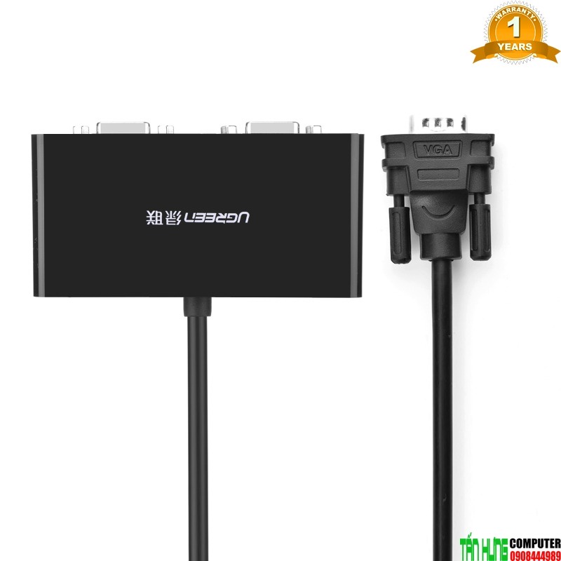 Cáp chia VGA Ra 2 Cổng VGA ÂM Phân Giải 1920 x 1440 @ 60Hz Ugreen 40254 chính hãng