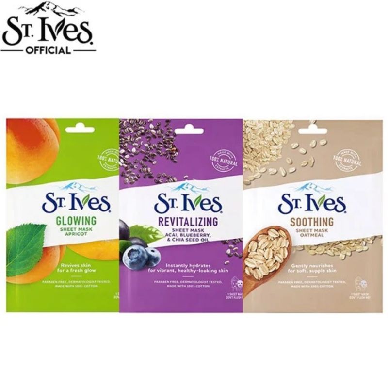 2 gói Mặt nạ giấy dưỡng da St.Ives 23ml