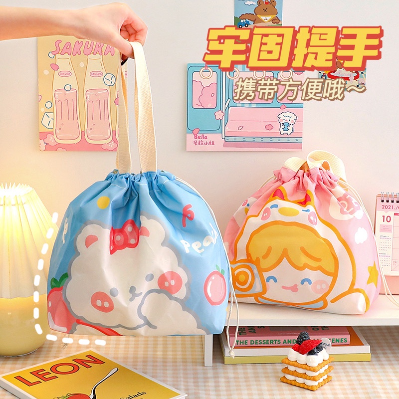 Túi Cách Nhiệt Đựng Hộp Cơm  Nhiều Mẫu Hoạt Hình Dễ Thương