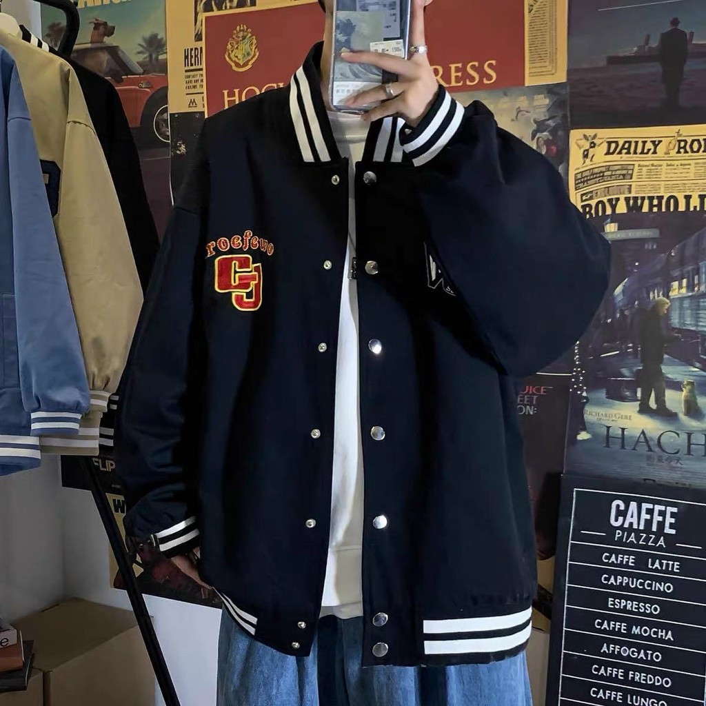 Áo Khoác Dù Bomber In Ký Hiệu GJ Form Rộng Cực Đẹp