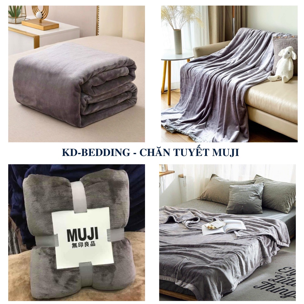 Chăn lông nhung tuyết Muji cao cấp xuất nhật. Chăn hè thu siêu mềm mại KD BEDDING kích thước 2m x 2m3